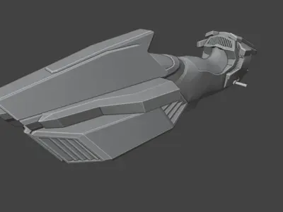 Streamer Lowpoly 3D Model futuristic vehicle Low-poly 3D model