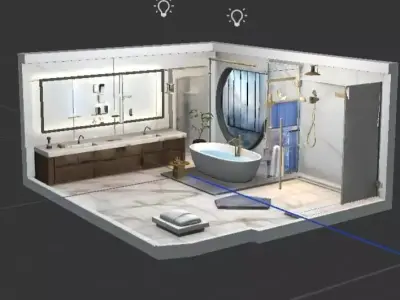 Bano Contemporaneo Interior 3D 3D model