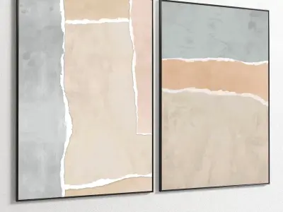 Plaster Two Photo Frame 120 Low-poly 3D model