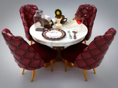 Dining Table Low-poly 3D model