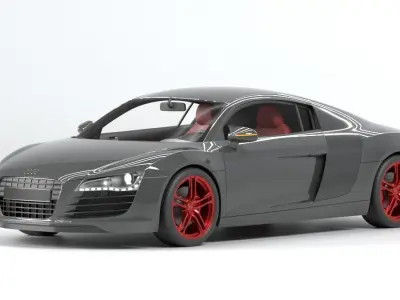 audi r8 high quality polygone 3D model