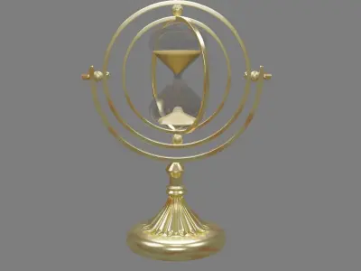 Hourglass golden Free 3D model