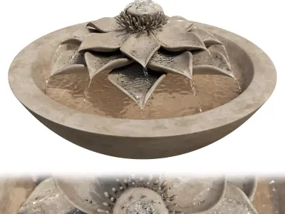 Lotus Flower Bowl Fountain 3D model