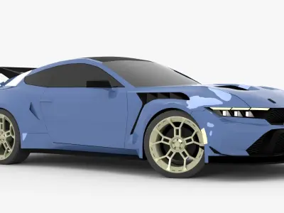 Mustang GTD Low-poly 3D model