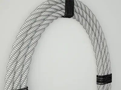 Rope Oval Mirror 3D model
