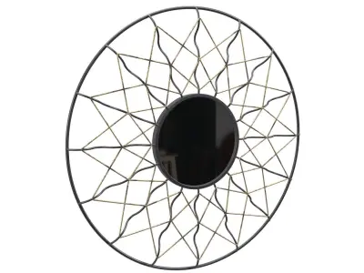 Axxis 34 12W Black Antique Silver Metal Mirrored Wall Art PBR 3D model