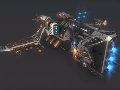 Spacecraft 01 Modular Pack Low-poly 3D model