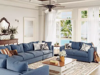 Parisian interior scene 3D model