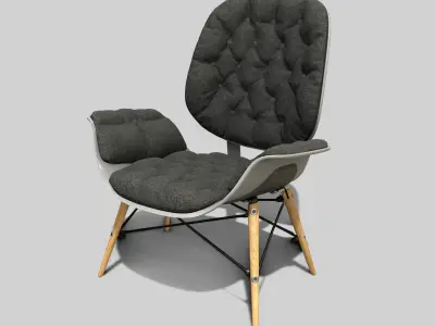 Armchair pair of lounge chairs Low-poly 3D model
