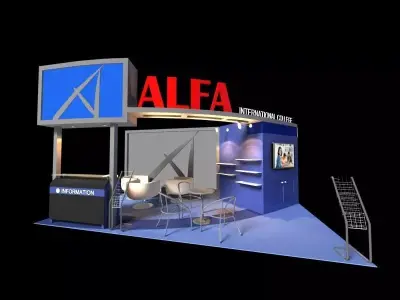 Alfa International College 3 x 6 Booth  Low-poly 3D model