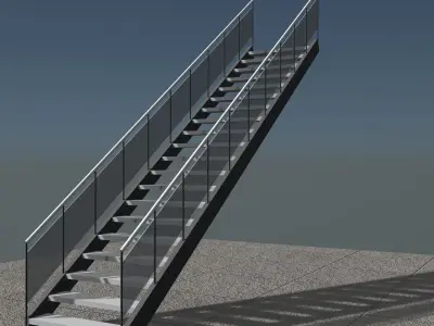 Simple stair 25O04 3D model