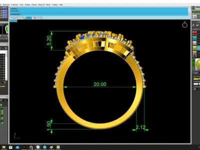 Elegant Floral Diamond Ring for Women 3D Model 4352 3D print model