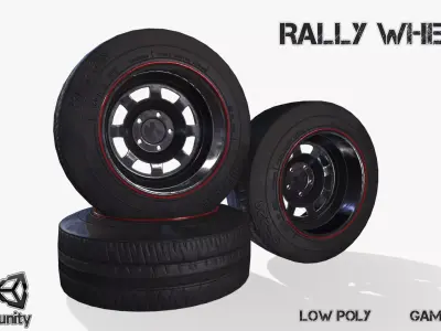 Rally wheel FS - 228 Low-poly 3D model