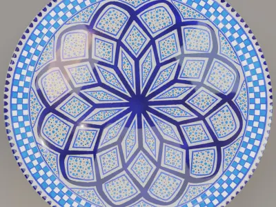  Tunisian hand painted plate 3D model