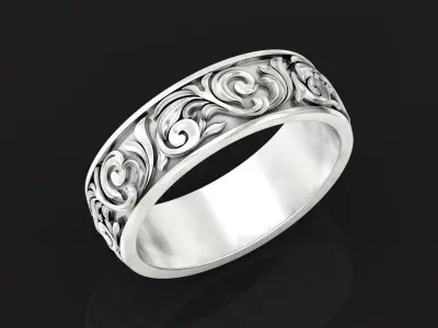 wedding ring with a pattern 1110 3D print model