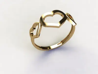 Heart ring 16 3D print model