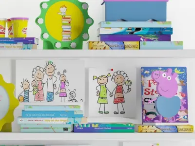 Kid room decoration set 3D model