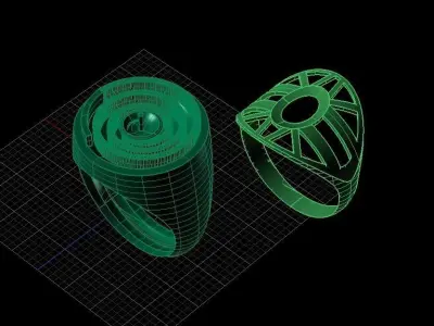 Spiral Pearl Ring 3D print model