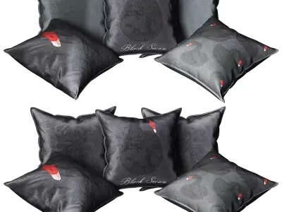Black Swan decorative pillows 3D model