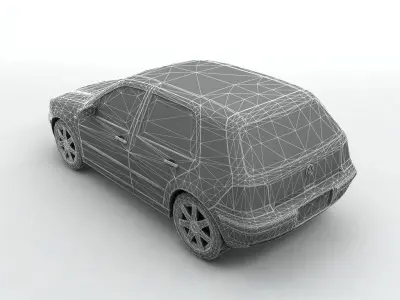  2000 Volkswagen Golf IV Hatchback Low-poly 3D model