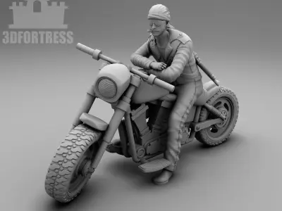 A young biker 3D print model