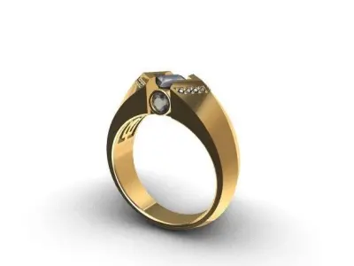 engagement ring 3D print model 14