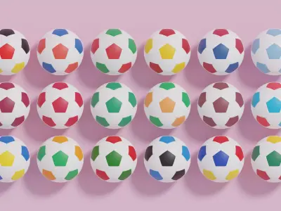 Flag Soccer Ball Collection 3 3D model