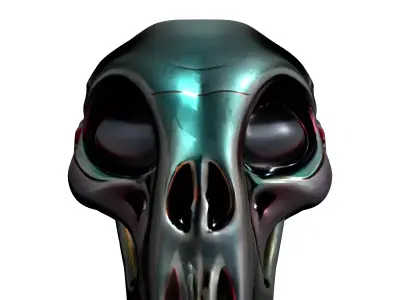 Stylized Alien Skull Model Low-poly 3D model