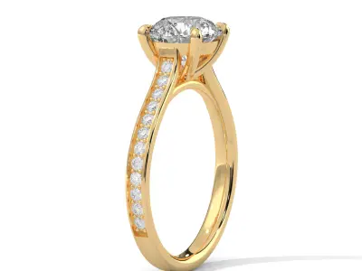 solitaire ring with detail images and 360 render videos 97 3D print model