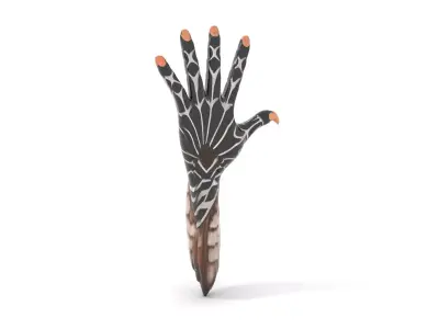 HandFrog Hybrid Model Pack with Zebra Pattern Low-poly 3D model