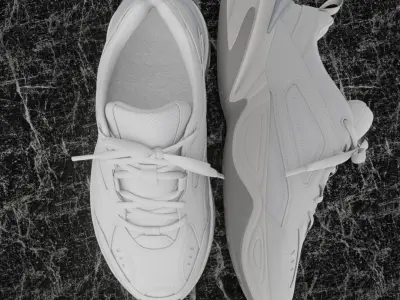 3D WHITE SHOES Low-poly 3D model