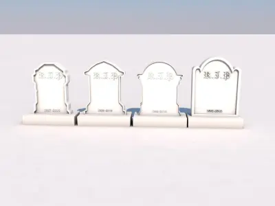 Set of 4 Tombstones Free 3D model