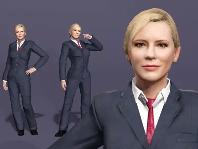 Realistic Woman Cate Blanchett from Squid Game Season 3 3D model