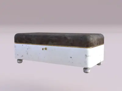 Footstool With Key Christmas Rigged Low-poly 3D model