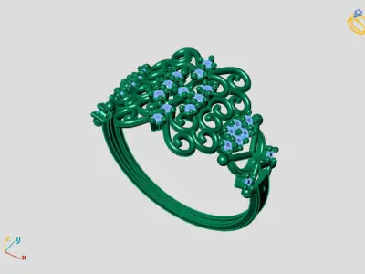 Womens Diamond Signet Ring Women Rings 3dmodels 3D print model 3D print model 18
