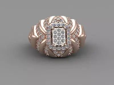Rose Gold Women Diamond Ring 3D print model 3D print model 17