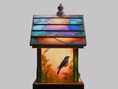 Detailed Birdhouse 3D Model Low-poly 3D model