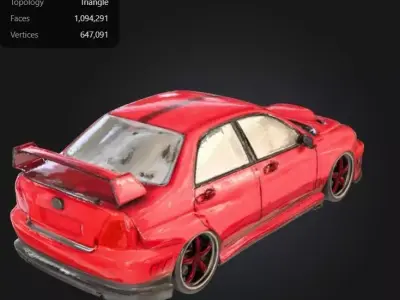 Sport Car Red Rally 3D Model 3D print model