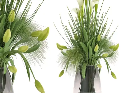 Flower bouquet in a Vase 115 3D model