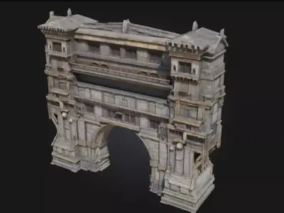 Gothic Fortress Majestic Stronghold of Dark Medieval Times 3D model
