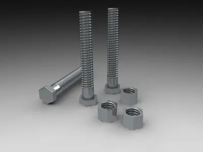 Nuts and Bolts 3D print model