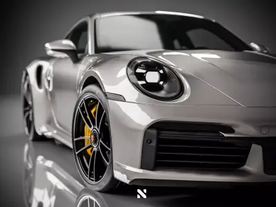 Porsche 911 Turbo S - Rigged Ready for Animation Low-poly 3D model