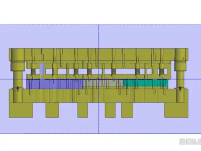 Progressive Press Tool for Drawn Component with Die Assembly 3D model