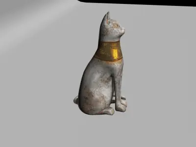 Egyptian cat god Low-poly 3D model