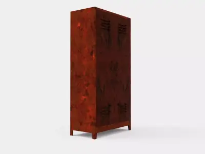 METAL CABINET-DOUBLE LONG-RUSTY Low-poly 3D model