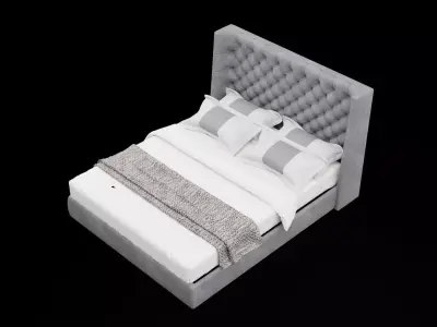 King Bed Low-poly 3D model