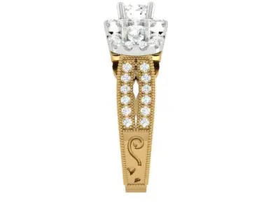 Luxury  3 stone engagement ring 3D print model