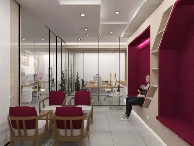 Minimalist Office Interior Design Ready to Render 3D model