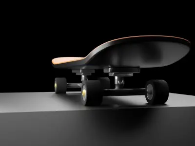 Skateboard Low-poly 3D model 14