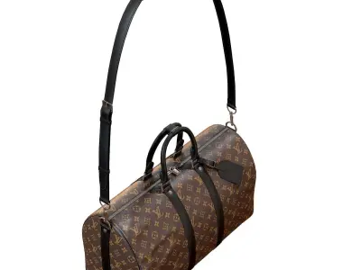 Louis Vuitton Bag Keepall Bandouliere 45 Monogram Macassar Low-poly 3D model